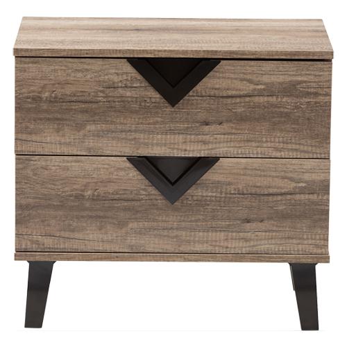 Baxton Studio Swanson 2 Drawer Nightstand
