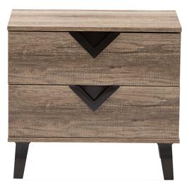 Baxton Studio Swanson 2 Drawer Nightstand