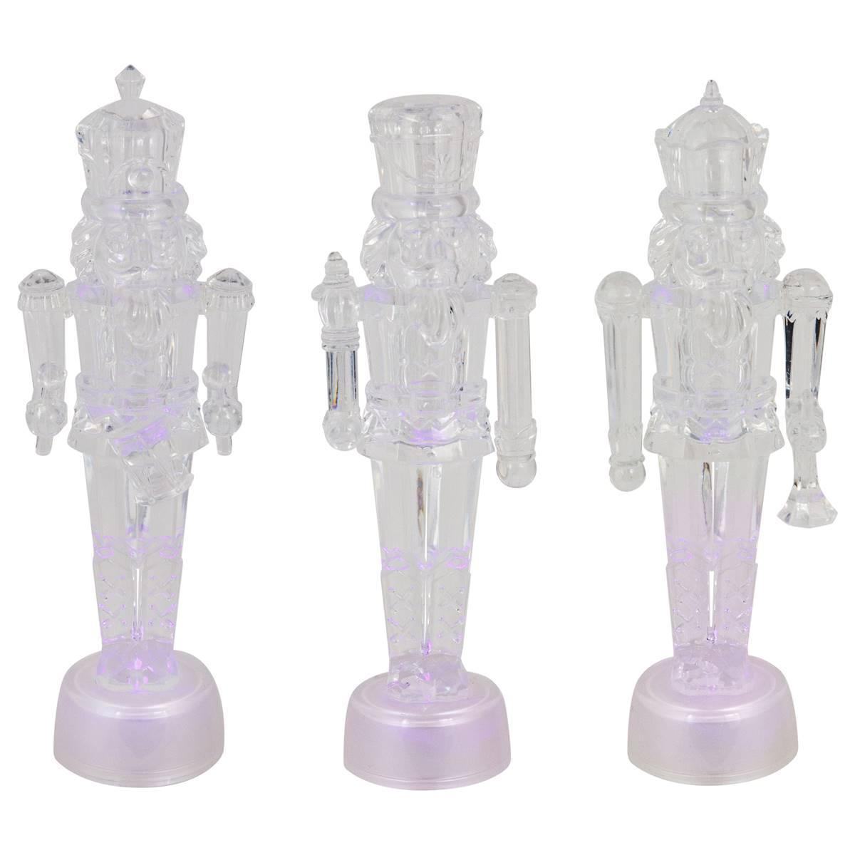 Northlight Seasonal LED Icy Crystal Nutcrackers - Set of 3
