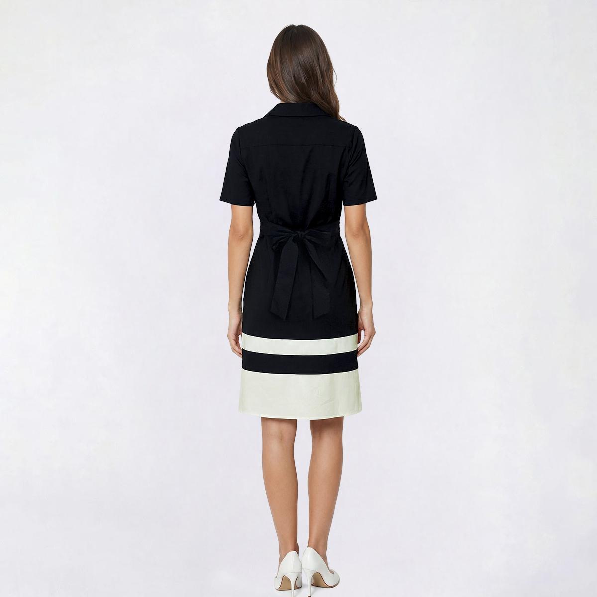 Womens Figueroa & Flower Color Block Stripe Shirtdress