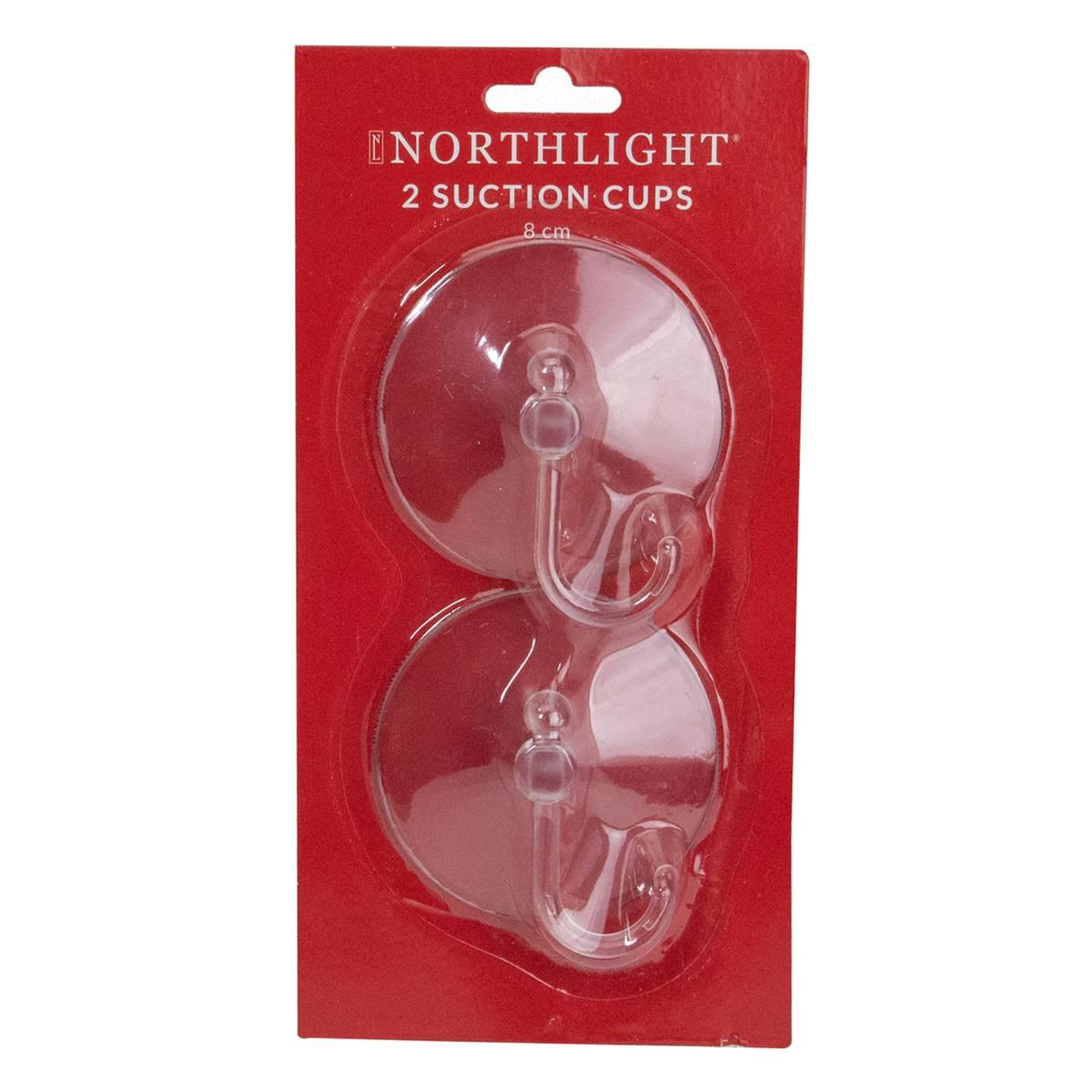 Northlight Seasonal Clear Suction Cups with Hooks - Pack of 2