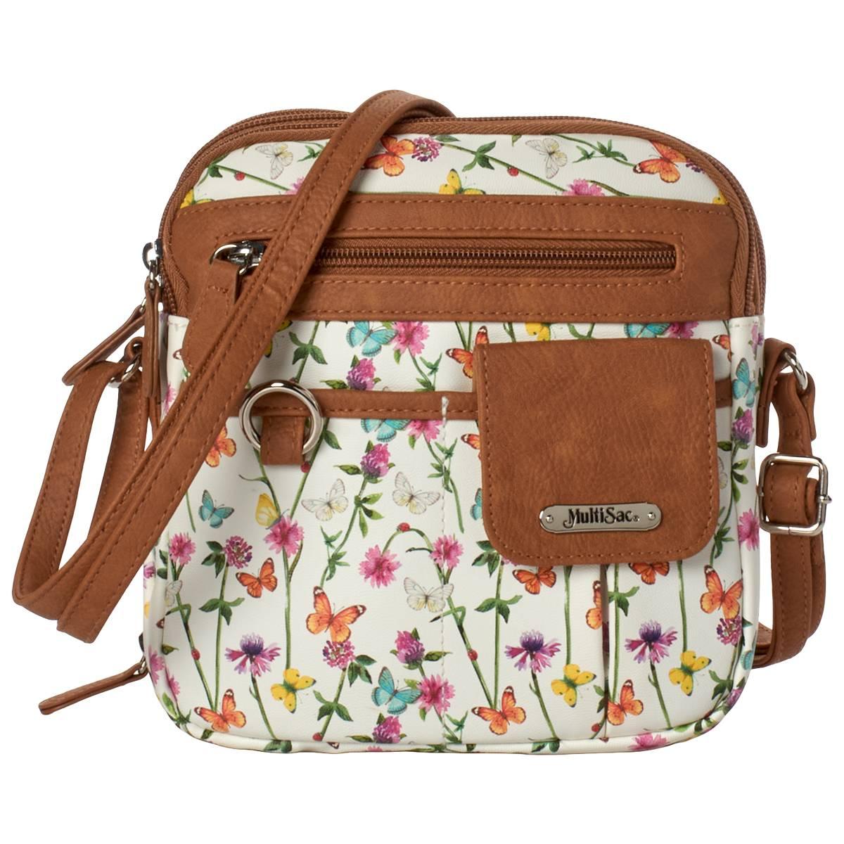 MultiSac North/South Zip Around Floral Butterfly Crossbody