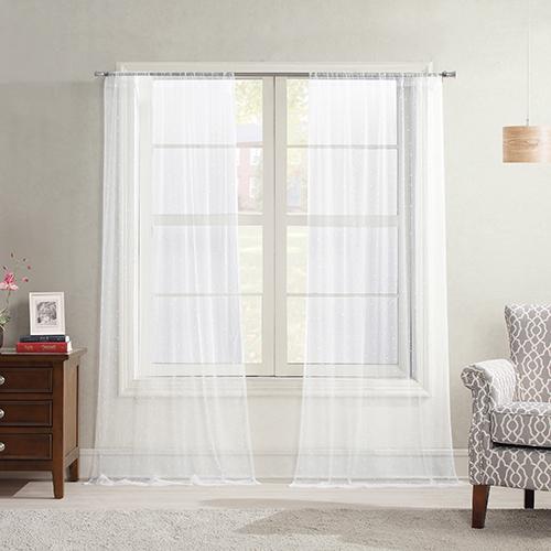 Allure Pearl Tulle Rod Pocket Panel Curtain