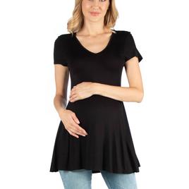 Womens 24/7 Comfort Apparel Cap Sleeve Tunic Maternity Top