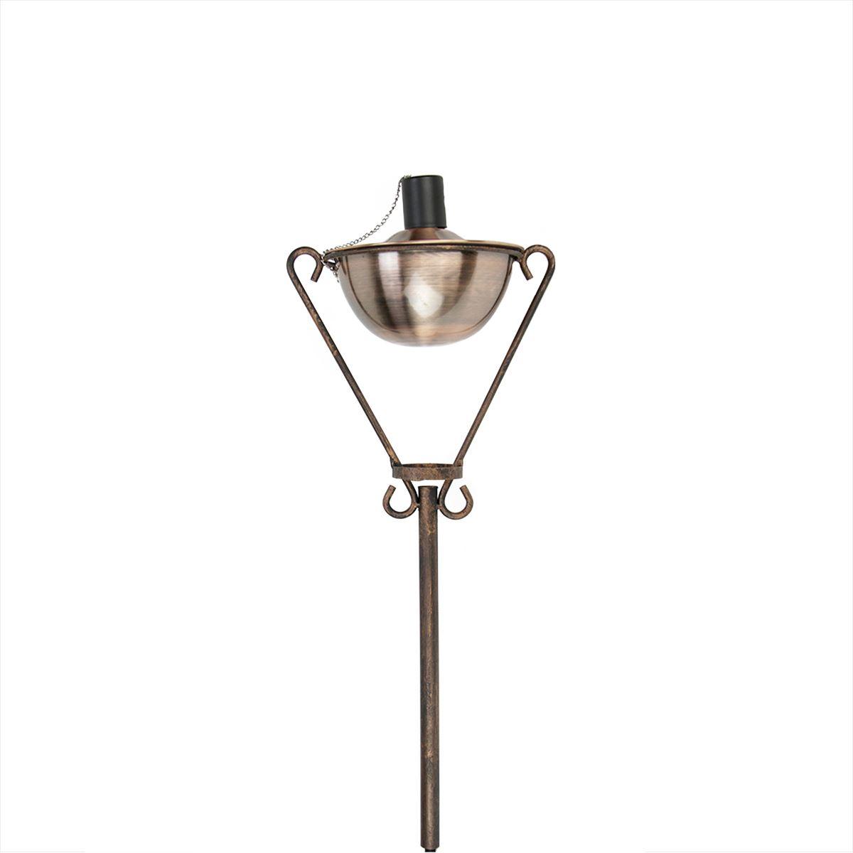 DAK 61in. Brushed Copper Half Moon Oil Lamp Outdoor Patio Torch