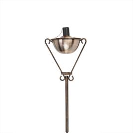 DAK 61in. Brushed Copper Half Moon Oil Lamp Outdoor Patio Torch