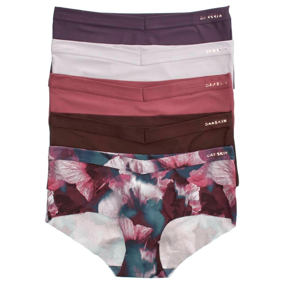 Womens Danskin 5Pk Boyshort Panties with V Waistband DS8407-5PKH