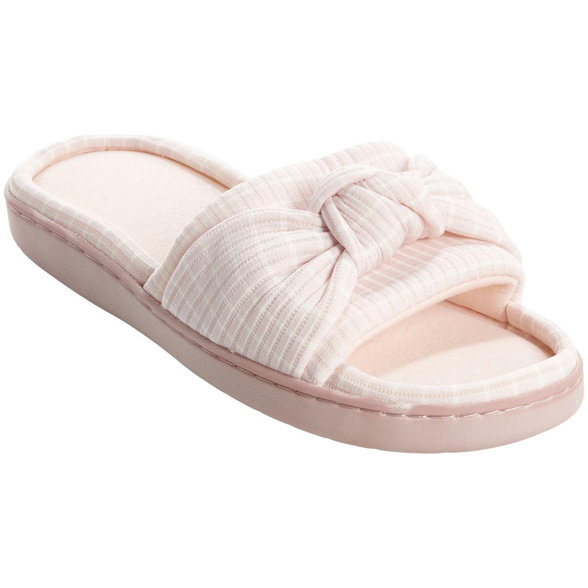 Womens Ella & Joy Gingham Knot Slide Slippers
