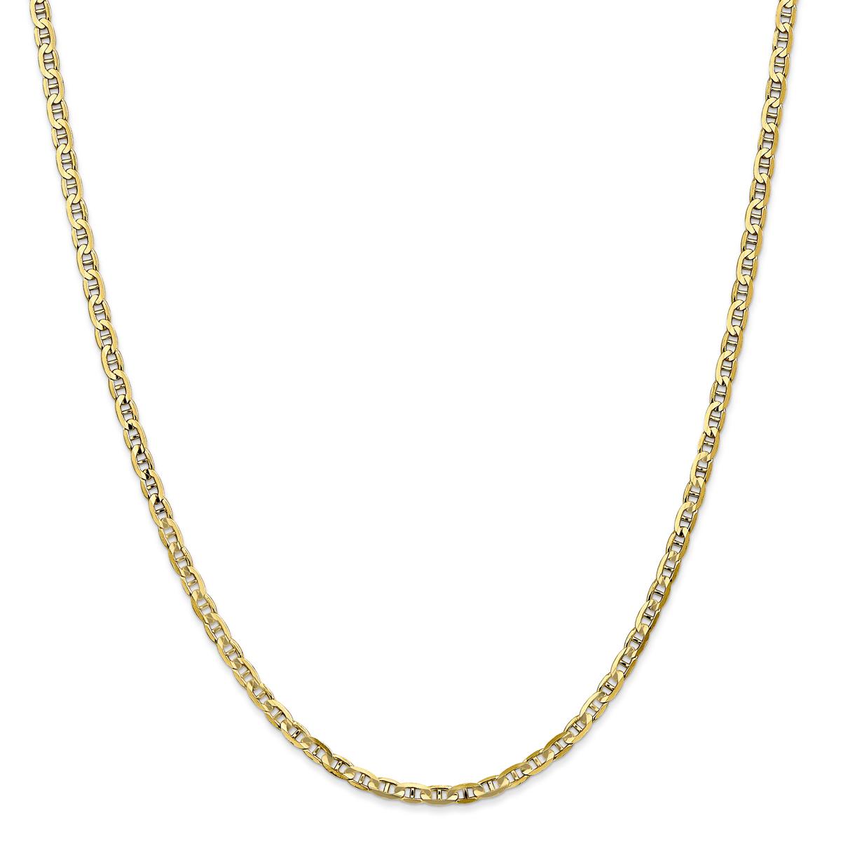 Unisex Diamond Classics(tm) 10kt. Gold 4.3mm Concave Chain Necklace