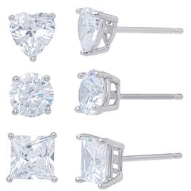 Sterling Silver 3pc. Stud Earrings Set