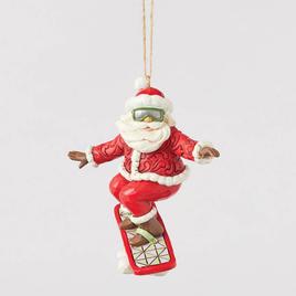Jim Shore Snowboarding Santa Hanging Christmas Ornament