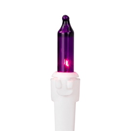Brite Star 49.5ft. Purple Mini Christmas White Wire Light Set
