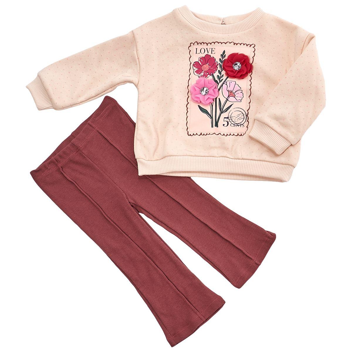 Baby Girl (12-24M) Kids Headquarters Floral Sweatshirt & Leggings