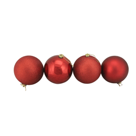 Northlight 4ct. Shatterproof 4-Finish Christmas Ball Ornaments