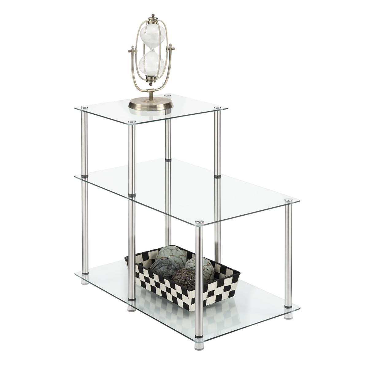 Convenience Concepts Designs2Go Classic Glass Chairside End Table