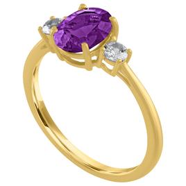 Gemstone Classics™ Oval Amethyst Gemstone 10kt. Yellow Gold Ring