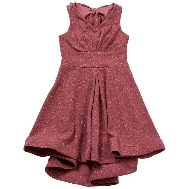 Girls (7-16) Bonnie Jean Sparkle Bow Back V-Neck Skater Dress