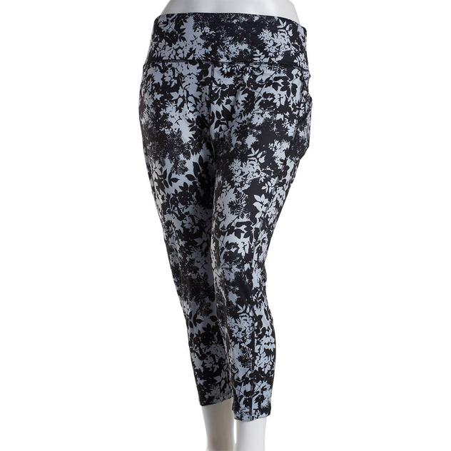 Plus Size Starting Point® Lacey Leaves Print Capris