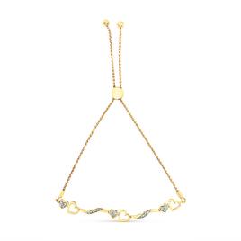 Haus of Brilliance Gold over Silver Diamond Accent Bolo Bracelet