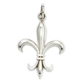 Gold Classics(tm) 14kt. White Gold Fleur De Lis Charm