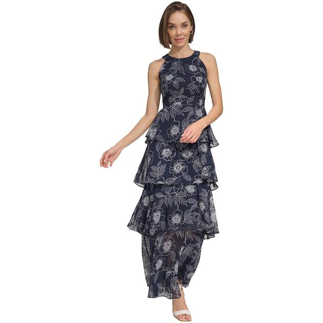 Womens Tommy Hilfiger Sleeveless Halter Neck Tier Maxi Dress