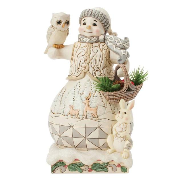 Jim Shore Woodland Snowman with Basket