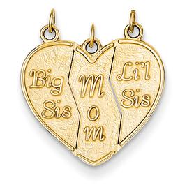 Gold Classics(tm) 14kt. Big Sis/Mom/Lil Sister Charm
