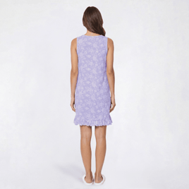 Womens René Rofé® Sleeveless Floral Crinkle Ruffle Hem Dress