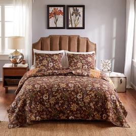 Greenland Home Fashions™ Audrey Tropical Chocolate Quilt Set