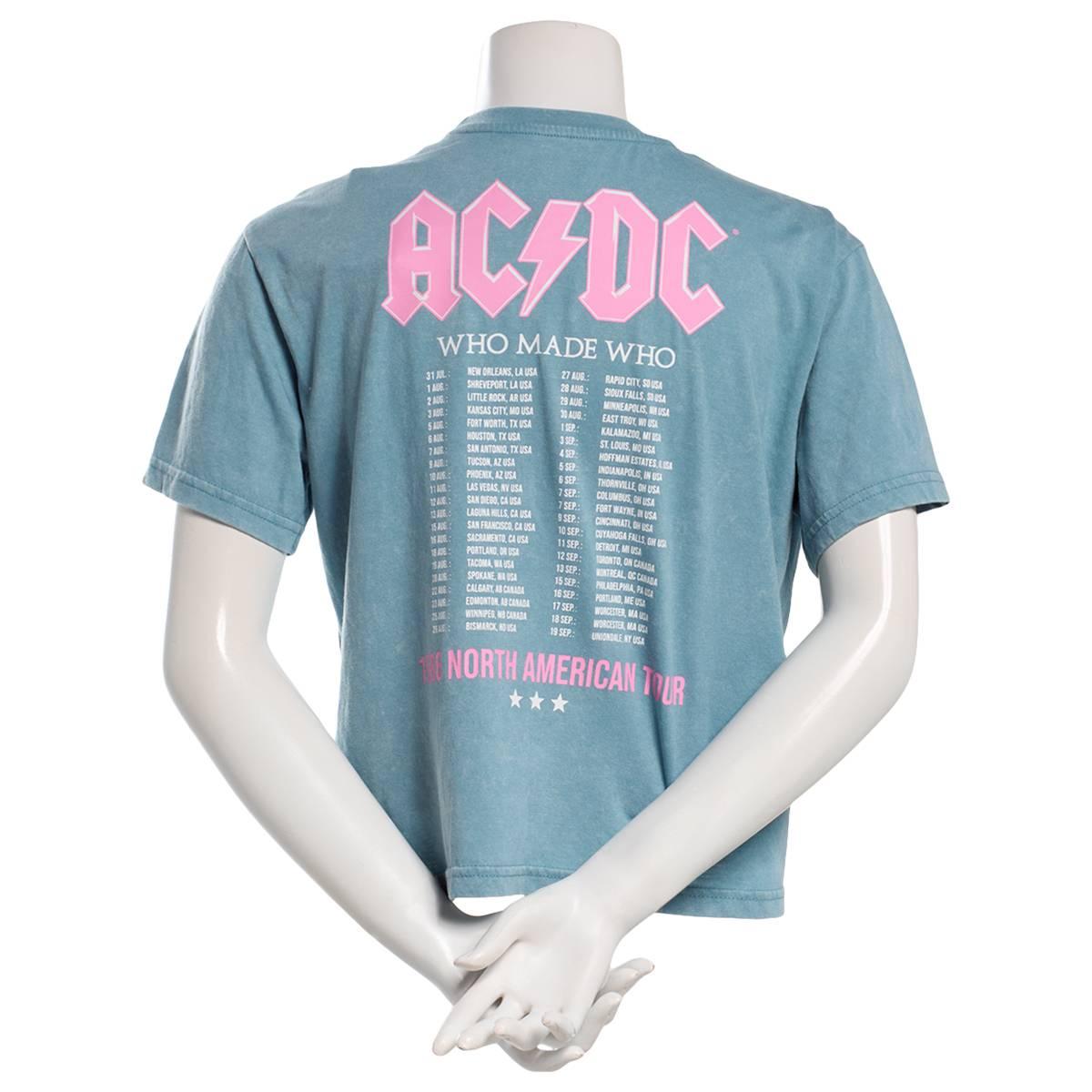Juniors C-Life Mineral Wash AC/DC Tour Cropped Tee