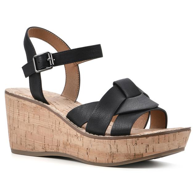 Womens White Mountain Simple Strappy Slingback Platform Sandals