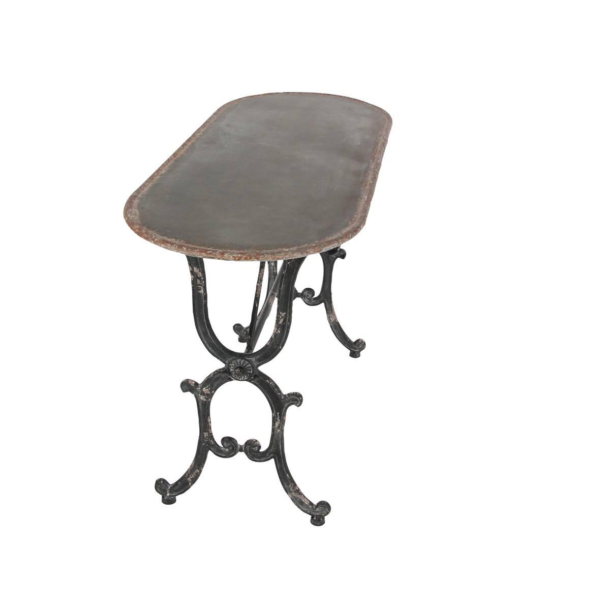 9th & Pike® Black Grey Farmhouse Metal Console Table