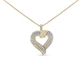 Haus of Brilliance Sterling Silver Diamond Open Heart Pendant