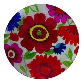 Northlight Seasonal 18in. Summer Flowers Painted Glass Bird Bath