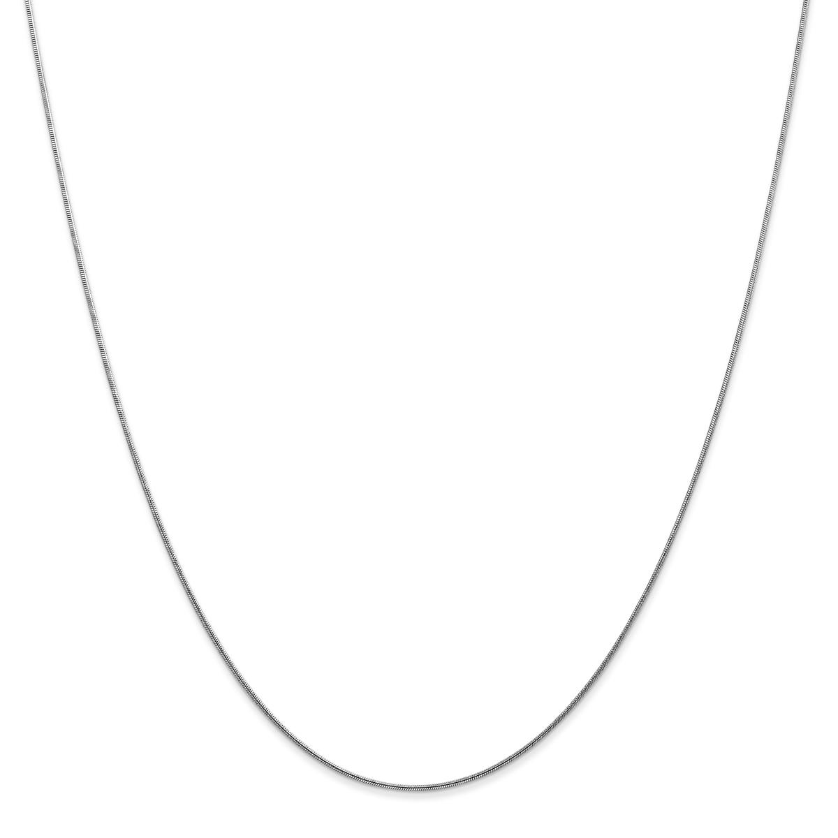 Unisex Gold Classics(tm) .80mm. 14k White Round Snake 14in. Necklace