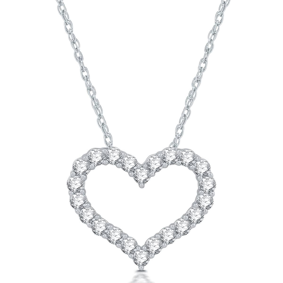 Nova Star(R) Sterling Silver 1ctw. Lab Grown Diamond Heart Pendant