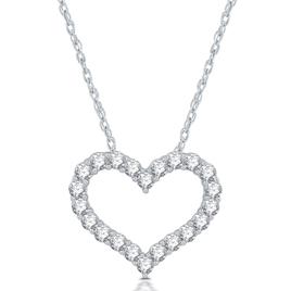 Nova Star(R) Sterling Silver 1ctw. Lab Grown Diamond Heart Pendant