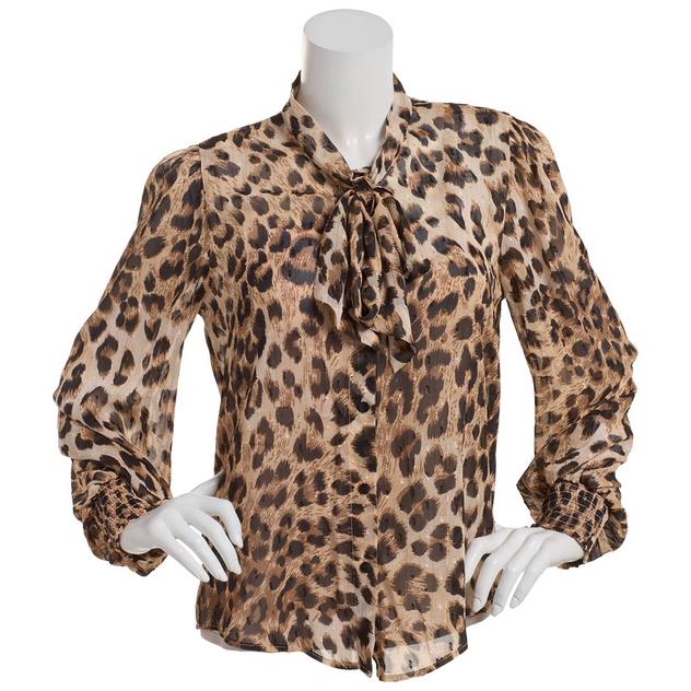 Juniors A. Byer Leopard Print Woven Blouse
