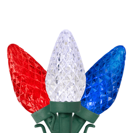 Northlight 66ft. Patriotic LED C9 Faceted Christmas Lights