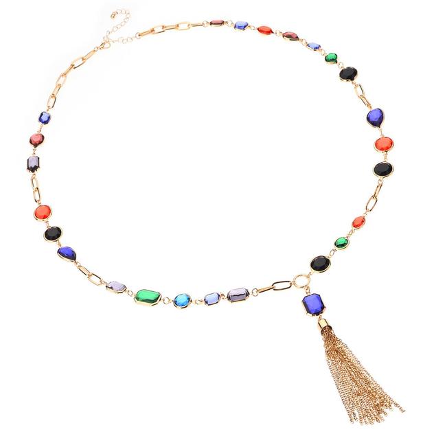 Ashley Cooper™ Gold-Tone Multi-Color Beaded Tassel Necklace