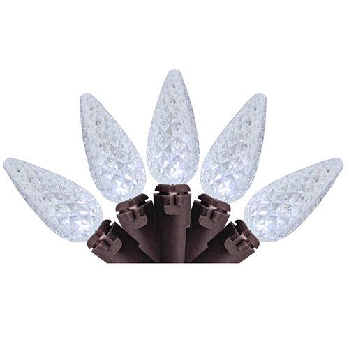 Northlight 70ct Pure White LED Faceted C6 Christmas String Lights