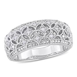 Sterling Silver 1/10ct Diamond Wide Band Eternity Ring