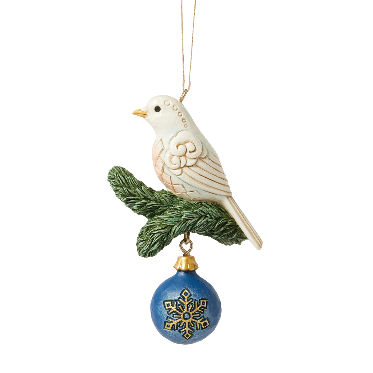 Jim Shore Heartwood Creek Blue & Gold Dove Christmas Ornament