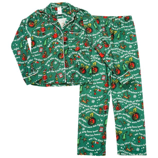 Big Kids Holiday Traditions Long Sleeve Grinch Pajama Set