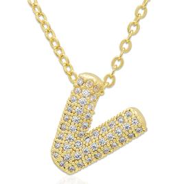 Accents by Gianni Argento 14kt. Gold Bubble Initial V Pendant