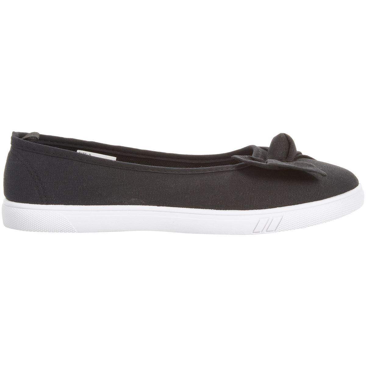 Womens Ashley Blue Canvas with Bow Slip On Flats