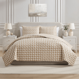 VCNY Home Gingham Microfiber Quilt Set