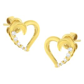 Haus of Brilliance 14kt. Gold 1/8ctw. Diamond Heart Earrings