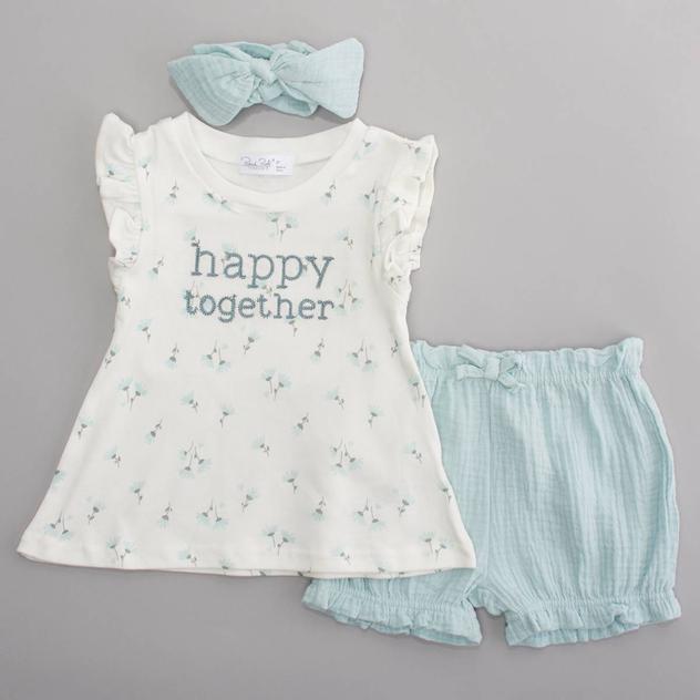 Toddler Girl René Rofé® 3pc. Together Floral Top & Shorts Set