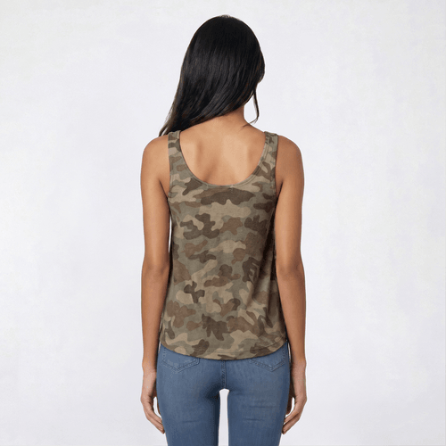 Juniors Wallflower Brynn Scoop Neck Swing Tank Top - Camo
